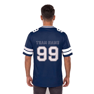 เสื้อฟุตบอลอเมริกันคอวี เสื้อกีฬาฝึกซ้อม เสื้อเจอร์ซีย์ฟุตบอลแขนสั้น เสื้อฟุตบอลอเมริกันสำหรับผู้ชาย - Product Image 2