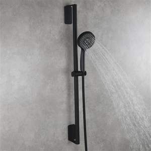 Ensemble de douche en acier inoxydable noir avec barre coulissante allongée pour salle de bain, collection d'accessoires de bain - Product Image 2