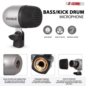 Kit de Micrófonos de Batería de 5 Núcleos, 9 Piezas, Micrófonos de Batería Totalmente Metálicos, Tom/Snare y Platillos, Juego de Micrófonos con Cable para Instrumentos de Percusión - Product Image 2