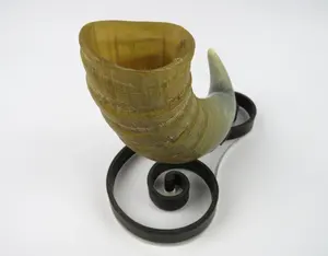Stylish Polished Double Wall Eco-Friendly Buffalo Horn Viking <b>Drinking</b> Horn with <b>Stand</b> for Home & Outdoor Use - Product Image 5