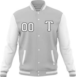 Chaqueta Deportiva de Béisbol para Hombre con Parches Bordados de Nombre y Número, Decoración de Botones de Algodón - Product Image 2