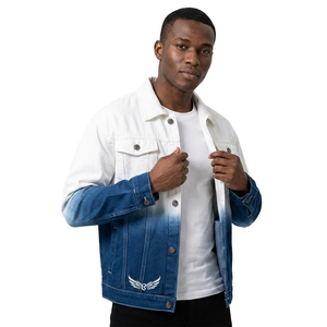 Veste pour homme, couleur dégradée, logo brodé, col rabattu, style décontracté, coupe classique, style printemps - Product Image 2