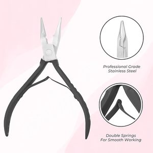ชุดเครื่องมือต่อผมคุณภาพสูง OEM Professional สีโรสโกลด์ ผลิตจากสแตนเลสเกรดผ่าตัด พร้อมคีมต่อผมแบบไมโคร/นาโนริง - Product Image 5