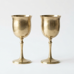 Verre à cocktail élégant en laiton, forme cloche, fait main, longue tige, gobelet en métal, pour occasions festives, verre à vin - Product Image 5