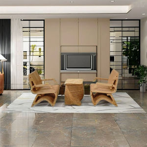 Modern Wood Armchair Set with Side <b>Table</b> for <b>Living</b> Room Decor - Product Image 5