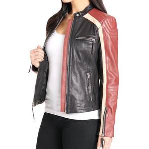 Chaquetas de mujer RTS con logo personalizado en negro, rojo y blanco, chaqueta clásica de invierno, abrigos de cuero genuino, chaqueta bomber Highstreet - Product Image 5