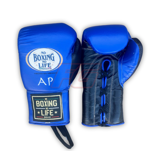 ถุงมือชกมวยหนังแท้ Custom No Boxing No Life สำหรับฝึกซ้อมและแข่งขัน แบบรัดสายรูดและผูกเชือก ปิดนิ้วมือเต็มรูปแบบ ขายส่ง OEM - Product Image 4