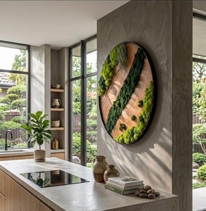 Arte de Musgo en Madera, Decoración Forestal, Panel de Pared Natural, Obra de Arte Verde, Diseño Hecho a Mano, Exhibición de Musgo Preservado, Interior Orgánico - Product Image 3