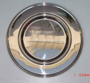 Argent fini vaisselle plateau de service plat en métal chargeur assiette vente chaude noël vacances nourriture assiette de service chargeur - Product Image 4