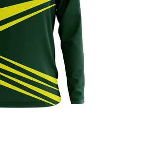 Camiseta de Fútbol de Manga Larga para Hombre, Verde y Amarilla a Rayas, Cuello Redondo, Absorbe la Humedad, Estampado Sublimado, Corte Regular, Manga Completa 2026 - Product Image 3