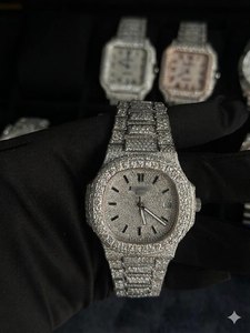 Montre-bracelet pour homme de qualité supérieure, mouvement à grand cadran, en acier inoxydable, style hip-hop, entièrement sertie de diamants Moissanite D VVS personnalisés - Product Image 3