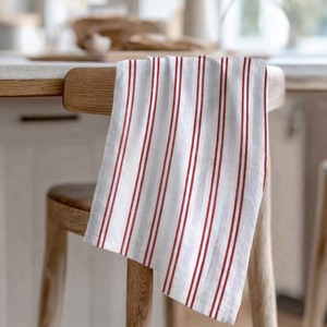 Magnifiques torchons de cuisine en provenance d'Inde, 100% coton, doux, séchage rapide, avec un design rayé teinté en fil. - Product Image 1