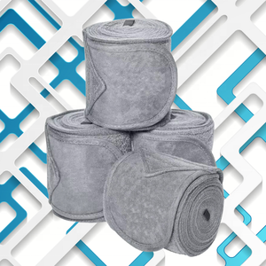 Bandages en polaire grise équestre de qualité supérieure Produits de soins pour chevaux pour une expérience optimale de l'équitation - Product Image 1