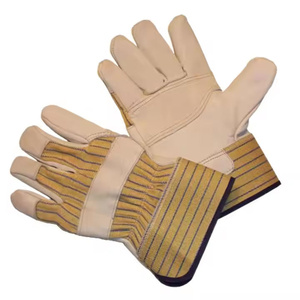 Gants de travail en cuir de vachette grainé, durables, avec manchette caoutchoutée, protection robuste, gants de sécurité industriels - Product Image 1