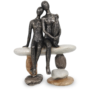 Handcrafted Cast Iron Couple Sculpture Modern Abstract Romantic Figurine <b>Decorative</b> Metal Statue Anniversary Wedding <b>Valentine</b> - Product Image 1