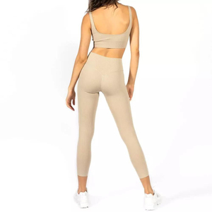 Conjunto de Yoga a Cuadros para Mujer, Fabricación Profesional, Transpirable, Elástico, Ropa Deportiva con Logotipo, Leggings Elásticos en la Cintura, Nueva Llegada - Product Image 6
