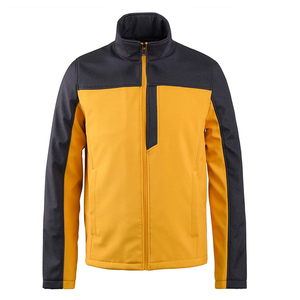 Veste en polaire pour homme, jaune et noir, avec fermeture éclair, col montant, style décontracté, coupe classique, pour l'automne - Product Image 1