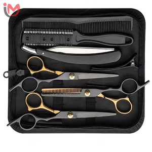 Multi-Color Rainbow <b>Barber</b> Scissor Set Steel Shears Hollow Ground <b>Blades</b> 15-Piece Tool Kit for Salon OEM Wholesale - Product Image 4