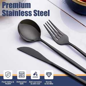 Ensemble de couverts élégants en acier inoxydable, couteau, fourchette, cuillère, finition miroir premium, vaisselle pour hôtels et restaurants au meilleur prix - Product Image 3