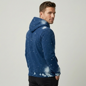 Sudadera con Capucha Personalizada OEM para Hombre, Estilo Acid Wash para Streetwear, 370g, Felpa, Oversize, con Parches, Venta al Por Mayor - Product Image 4