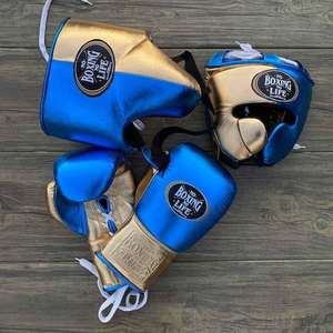No Boxing No Life Guantes de Boxeo Sanda de Cuero Genuino con Cordones, Antideslizantes, con Absorción de Humedad, Protector de Mejillas, Protector de Cabeza y Protector Inguinal de Alta Protección - Product Image 2