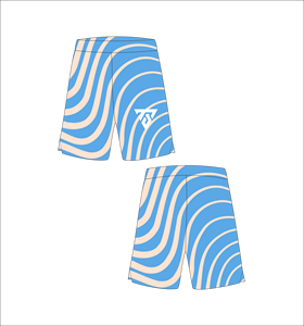 Custom Men Sublimation Mesh Basketball <b>Shorts</b> Quick Dry Training Gym Fitness Sports <b>Shorts</b> Light Blue Cream Wavy Stripe <b>Shorts</b> - Product Image 1