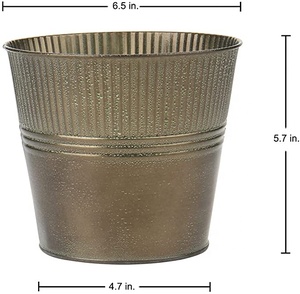 Macetas y jardineras de Metal galvanizado Cubos de Metal decorativos rústicos Estilo Vintage Boda de campo Hogar personalizable - Product Image 6