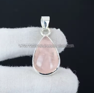 Colgante de piedras preciosas de Plata de Ley 925, colgante de cristal curativo de cuarzo Natural con diseño de lágrima, hermosos colgantes finos, dijes - Product Image 2