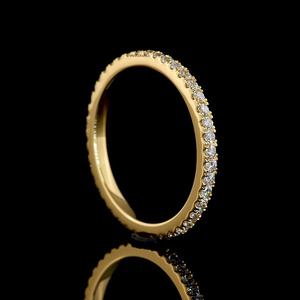 Anillo de compromiso y boda de media eternidad con diamantes cultivados en laboratorio de corte redondo de moda en oro de 10K/14K/18K y plata 925/935 - Product Image 4