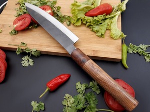 Cuchillo de Chef de Acero al Carbono Forjado a Mano, Hoja de 8-9.9 Pulgadas, Acabado Satinado, Estilo Japonés, Mango de Madera, para Mano Derecha - Product Image 5