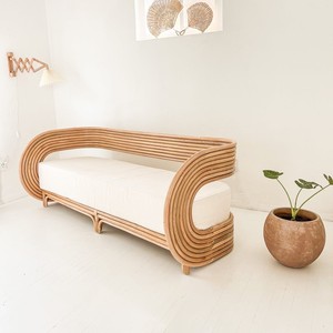 Sofá cama de esquina contemporáneo, muebles de ratán natural, alta calidad, de Vietnam, listo para la exportación - Product Image 5