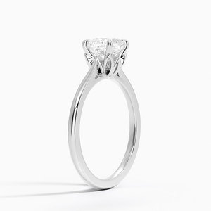 Anillo BOJ 082 con Corte Cojín, Plata 925, Diseño Floral con Engaste de Garras, Anillo Solitario con Diamante de 2ct, Color D, VVS1, Moissanita Certificada por GRA, en Oferta - Product Image 2