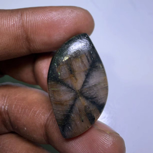 Colgante de Piedra Preciosa Natural de Chiastolita Marrón, Cabujón de Cristal Pulido, Chiastolita Natural para Joyería - Product Image 1