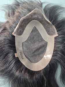 วิกผมผู้ชายแบบโมโนฟรอนท์เลซ รีมี่แฮร์ ยอดขายดีที่สุด  วิกผมโปร่งใส HD Lace Toupee Taz Hair บังกลาเทศ วิกผมแท้คุณภาพสูง - Product Image 5