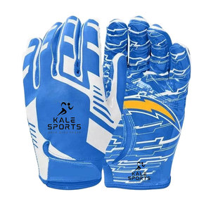 Premium High Quality Custom Logo Print American Football <b>Gloves</b> 100% Breathable Leather Wholesale Price Out Door Sports Wear - Product Image 6
