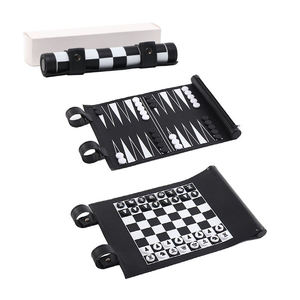 Portable Detachable Leather <b>Backgammon</b> Soft Travel Leather Roll up <b>Backgammon</b> Board Game Set for Playing - Product Image 5