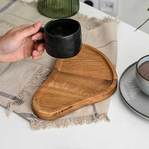 Bandeja Ovalada de Madera Hecha a Mano, Diseño Minimalista, Bandeja Decorativa para Servir, Paquete Individual - Product Image 1