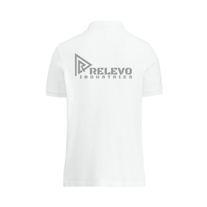 Camiseta Polo Blanca de Manga Corta para Hombre Relevo, Algodón Casual de Verano, Transpirable, con Logotipo Estampado en el Cuello - Product Image 3