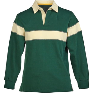 Camiseta de Rugby Vintage para Hombre, Manga Larga, 100% Algodón, Logotipo Bordado, Personalizable - Product Image 1