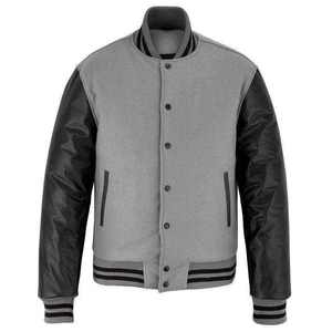 Chaqueta Varsity de Lana 100% con Mangas de Lana, Estilo Urbano de Invierno, Logotipo Bordado en la Parte Delantera, Secado Rápido, Cálida y Cómoda - Product Image 6