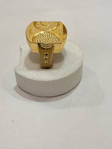Anillo de latón chapado en oro al por mayor para hombre, diseño geométrico, joyería de lujo para fiesta, regalo hecho a mano - Product Image 4