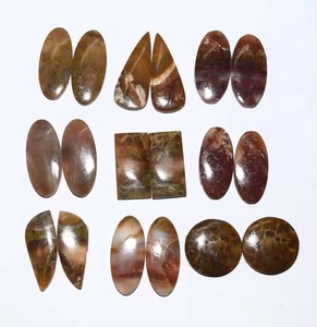 Precio al por mayor: Nuevo par de cabujones de ágata turca natural, tamaño libre, para fabricación de joyas DIY - Product Image 6