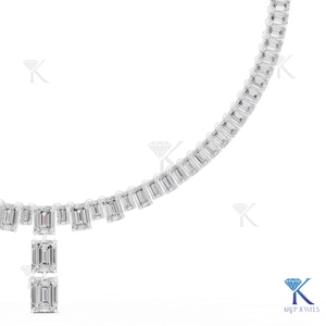 สร้อยคอเพชรเลี้ยงในห้องปฏิบัติการทรงหยดน้ำ ดีไซน์ดอกไม้ ทองคำแท้ 14K 18K สำหรับผู้หญิง เหมาะสำหรับงานปาร์ตี้ งานแต่งงาน และวันครบรอบ - Product Image 4