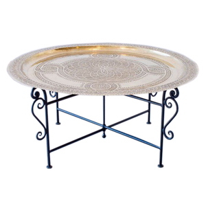 ฐานโลหะสำหรับห้องนั่งเล่นโต๊ะกาแฟทำจากทองแดงโมรอคโคชุบทองแดงดีไซน์แกะสลักโต๊ะกาแฟ - Product Image 5