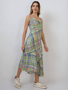 เดรสลายดอกไม้ชายหาดฤดูร้อนทรงเอไลน์แบบลำลองหรูหรา  ผ้าลูกไม้ สายเดี่ยว คอเปลือย  ผ้าจอร์เจตต์อย่างดี เป็นมิตรกับสิ่งแวดล้อม - Product Image 2