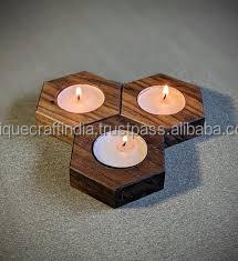 Candelero de madera de calidad superior, decoración moderna hecha a mano, recién llegado, candelita triangular y soporte de pilar para Navidad - Product Image 4