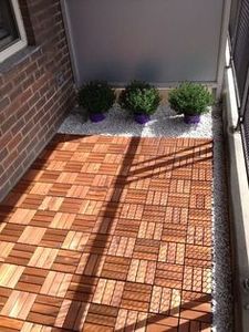 Interlocking Multilayer Dual Lock Square Wood-<b>Plastic</b> Composite Deck Tiles Patio Flooring Outdoor Waterproof Click 300 X 300 mm - Product Image 6