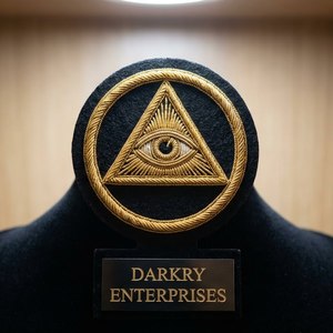 Badge maçonnique brodé sur mesure en fil d'or, emblème étoile et compas carré, vente en gros - Product Image 3