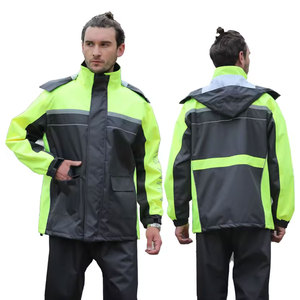 Best Quality Men Solid Waterproof Eco-Friendly Hooded <b>Rain</b> Suit Two Piece Windbreaker <b>Jacket</b> Pant Set Outdoor Sports Travel - Product Image 5