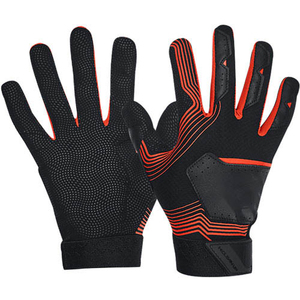 Guantes de Bateo Negros y Rojos de Primera Calidad con Logotipo Personalizado, Tejido de Punto Transpirable, Unisex para Adultos, Guantes de Entrenamiento - Product Image 1